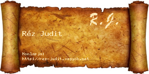 Réz Judit névjegykártya